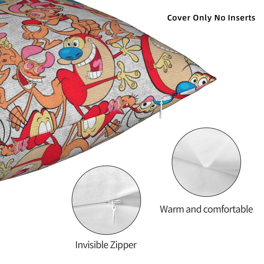 R-Ren & S-Stimpy Show Pillowcases Morden Pillow Case For Living Room Sofa Design Pillow Cover