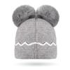 Girls' Winter Bow Double Pom-Pom Knitted Beanie