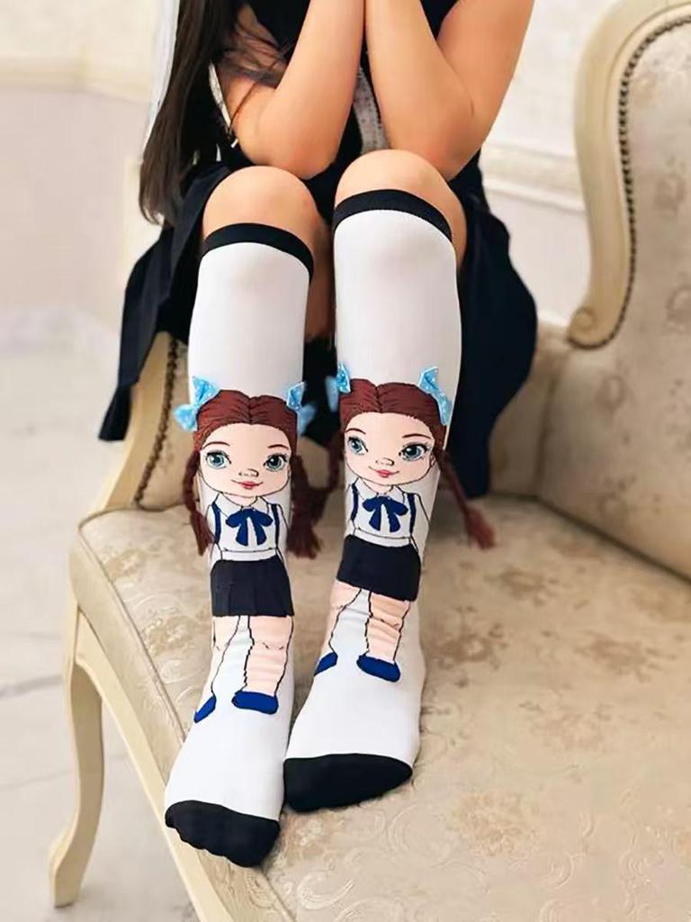 3D Cute Kids' Mid-Calf Socks - Mickey, Minnie & Rabbit Designs