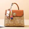 Women's Handbag with Chinese Style Embroidery Texture, Large Capacity, Fashionable Contrasting Color, Shoulder Bag, Wedding Companion Handbag
