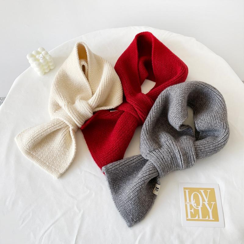 Winter scarf women's autumn and winter new cross small scarf small scarf solid color warm scarf