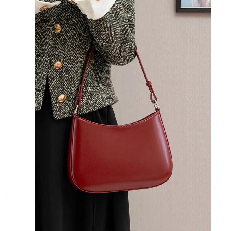 2025 Red Retro Versatile Bridal Shoulder & Crossbody Tote Bag