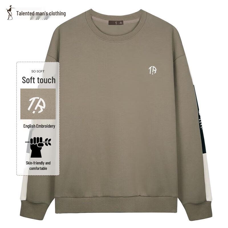 

TRIES Men s Embroidered Fleece Pullover Sweatshirt 48