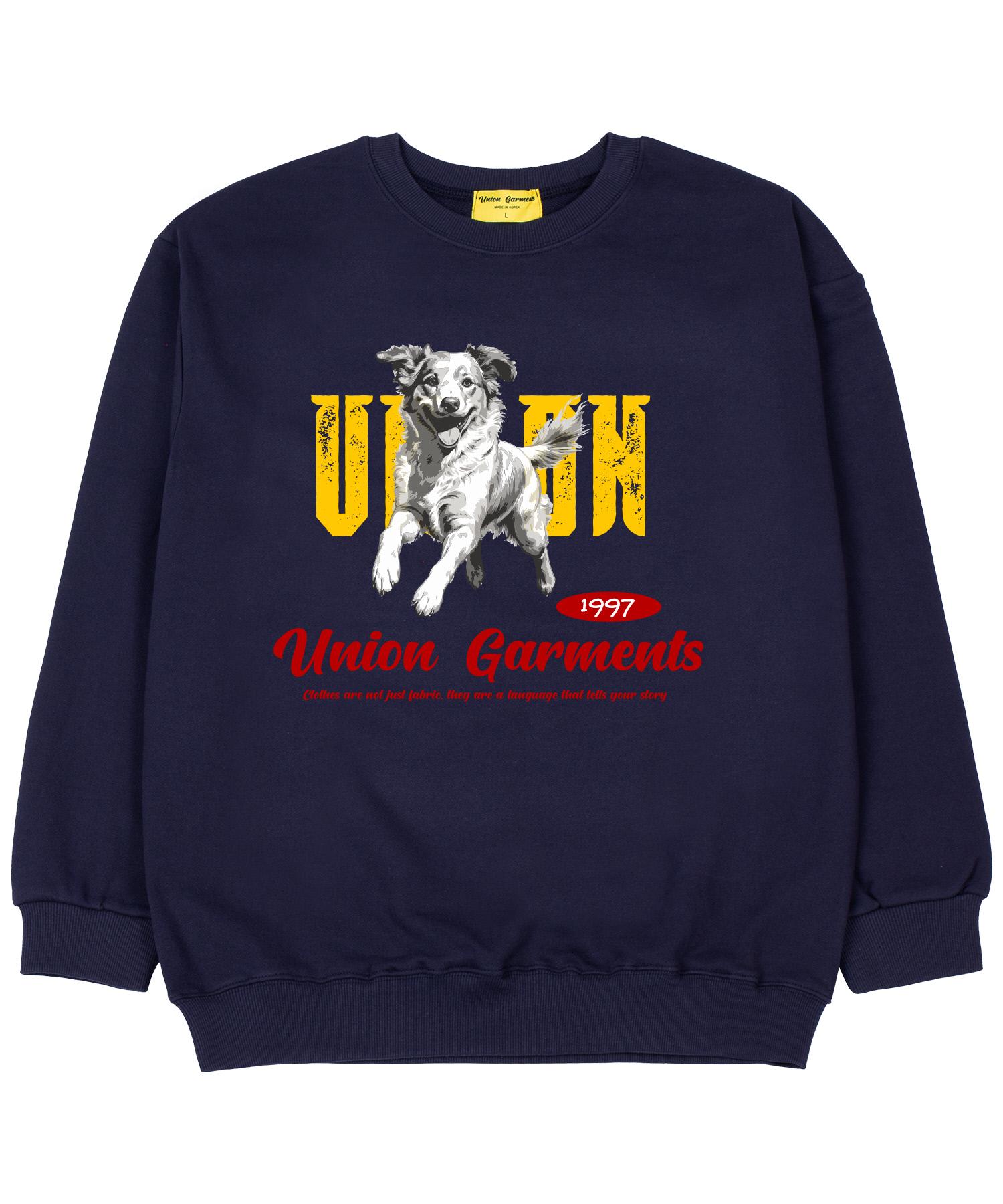 Union Garments Собака Французский Терри Оверсайз Свитшот Темно-синий M