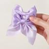 TĘCZOWE KOKARDY 2 SZT. Kokardy do włosów na kucyk dla dziewczynek Klips do włosów 3,3 cala Satynowe Jednokolorowe Spinki do włosów Damskie Grzywki Klips do włosów