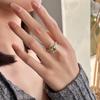 Egg-shaped inlaid natural colored spar ring s925 sterling silver simple and versatile new ring fashion retro jewelry gift