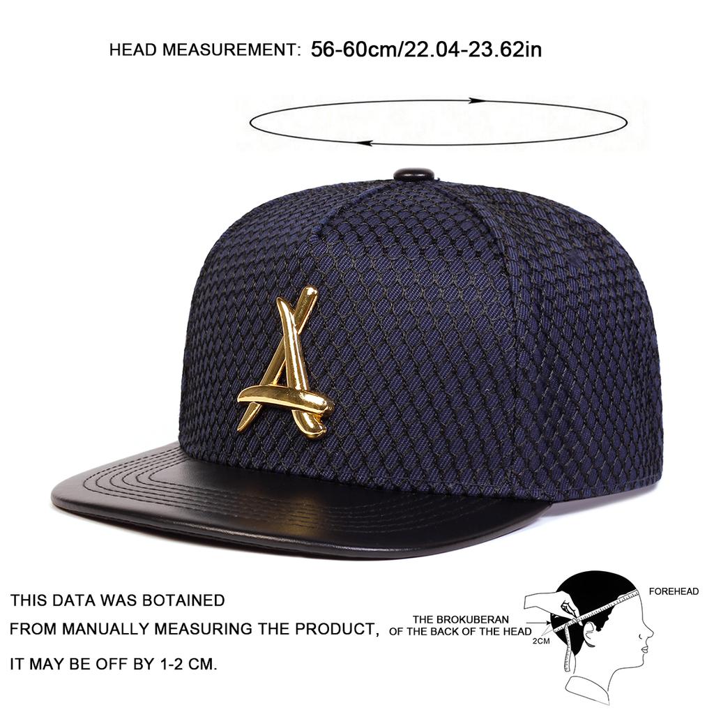 Unisex Metal Triangle Label Mesh Hip Hop Hat Outdoor Adjustable Casual Baseball Caps Sunscreen Hat
