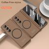 Magnetic Matte PC Hinge Protection Full Body Hard Pen Slot Case & Pen for Samsung Galaxy Z Fold7 / Z Fold6 5 With Tempered Glass