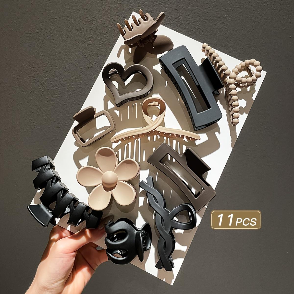 

11Pcs Women S High-End Frosted Clip Set Women S Back Head Hair Shark Clip Headwear