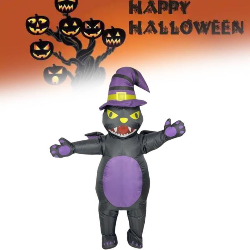 Inflatable Black Cat Suit Animal Cosplay Costumes Halloween Party Performance