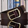 Men's Youth Cowhide Leather Belt with Pin Buckle - Plaid Design, Casual Trending TikTok Style for Boys
