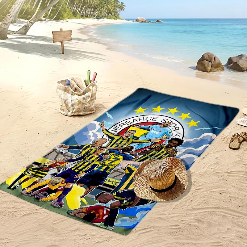 Fenerbahce Printed Beach Towel Quick Dry Soft TowelPortable Large Rectangular Beach Blanket for Travel Swimming Pool