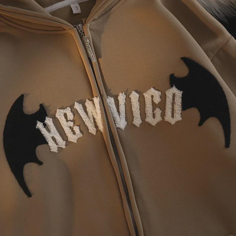 Unisex Retro Devil Horn Hooded Cardigan: Stylish, Loose-Fit Jacket for All