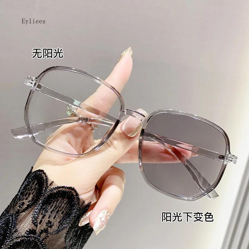 Intelligente Kleurveranderende Fotochemische Zonnebril voor Dames Vrouwen Trendy Bril voor Bijziendheid Mode Afgewerkte Myopie Bril