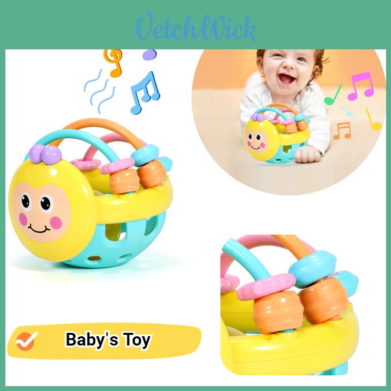 Colorful Baby Bee Soft Gel Bed Bell Rattle Toy Hand Grasping Ball Toy Children's Puzzle Toy
