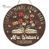 Classroom Decor Sign Wooden Welcome for Door, to Our Round Front Door Hanging Hanger, Sign, Back School Preschool Decoration Hanger