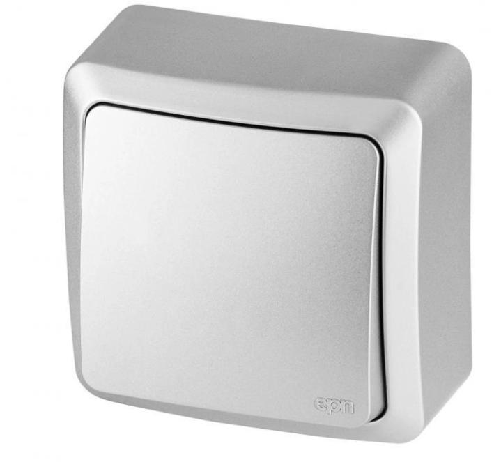 Berg Single Pole Switch N/T 10Ax Ip20 Silver 3710-06