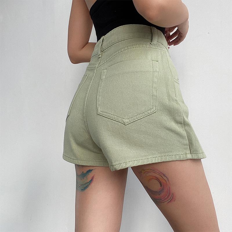 2023 Summer High-Waist A-Line Denim Skirt Shorts for Women - Light Color, Slim Fit, Trendy Two-Piece Design