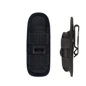 Tactical Flashlight Holster with Rotatable Belt Clip - Durable Polyester 360° Reel for Easy Attachment Ideal for Hunting Fishing