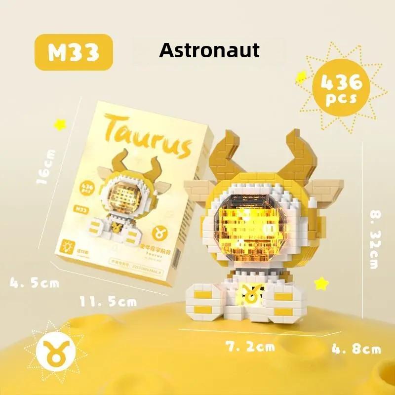 12 Zodiac Signs Assembled Building Blocks Small Particles Educational Toy Gifts
