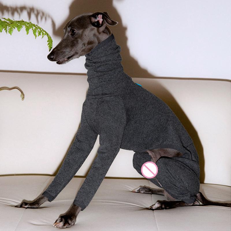 

Зимний теплый свитер с высоким воротником для домашних животных, жилет для борзых собак, куртка, утолщенное пальто для уиппетов, пуловер для собак средних и больших размеров, одежда L