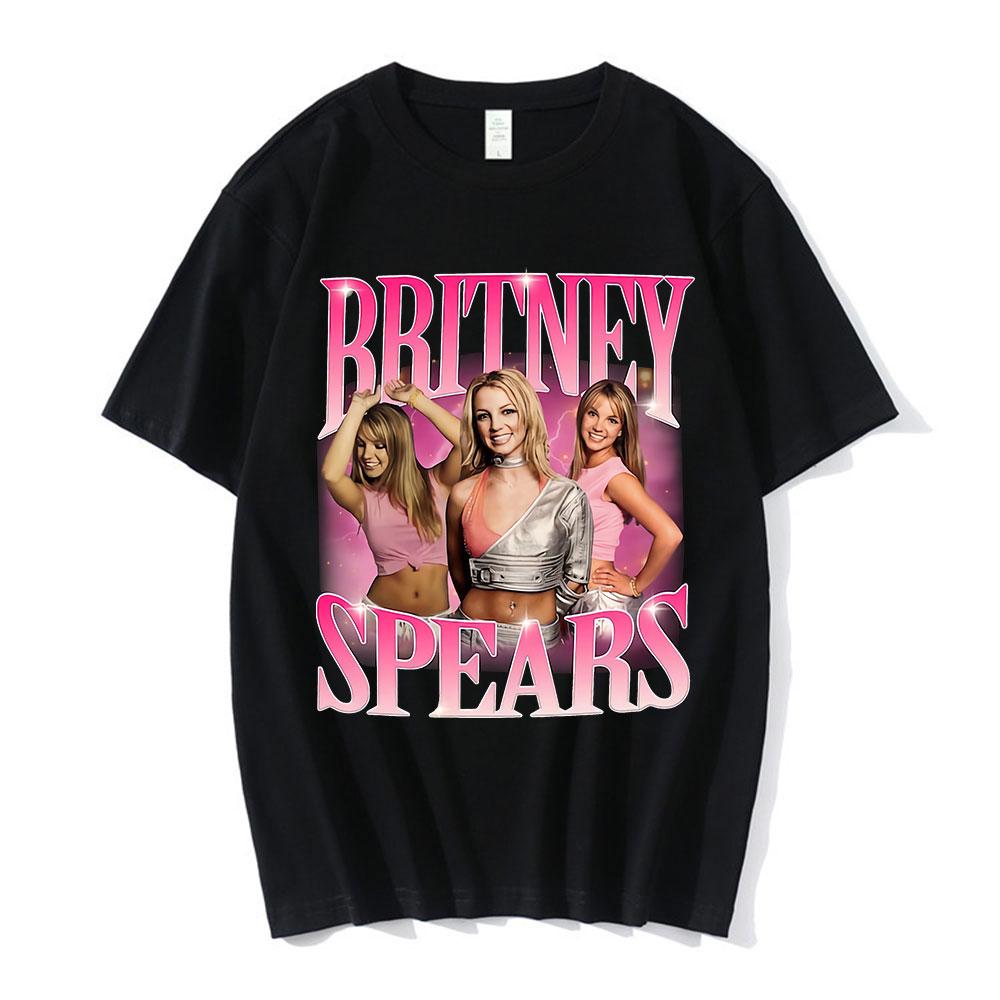 

90s Singer Britney Spears Beautiful Graphic T-shirt Men and Women Summer Cotton Clothing Fashion Short Sleeved Top Streetwear 5XL різнокольоровий