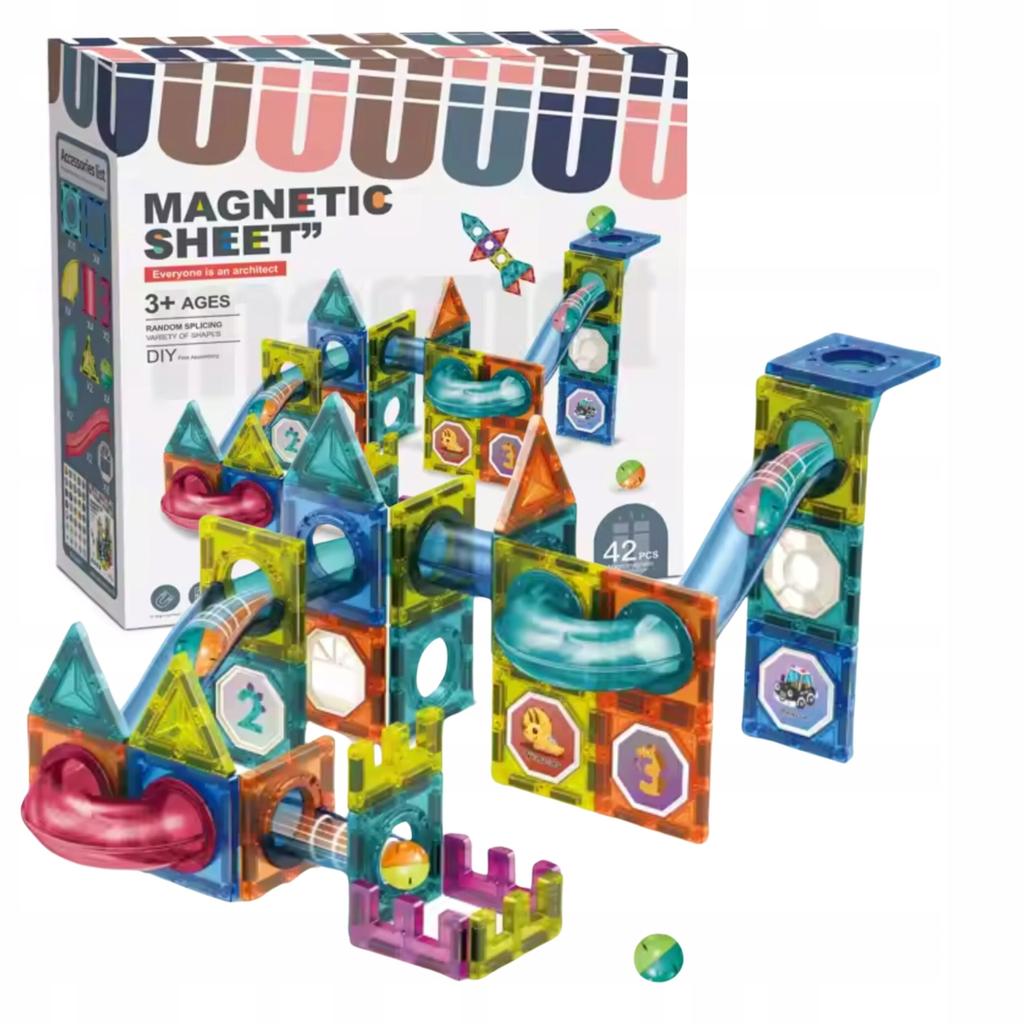 Magnetic Blocks For Children 3D Construction Educational Ball Track 42El