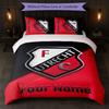FC Utrecht Set Biancheria da Letto Personalizzato con Nome Testo 1 Copripiumino+2 Federe Logo Calcio Regalo Personalizzato per Occasioni Speciali Decorazione Camera da Letto
