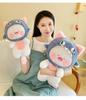 35 50cm Cute Shark Cat Plush Toy Soft Stuffed Animal Reading Pillow Christmas Gift for Kids Birthday Cushion Doll