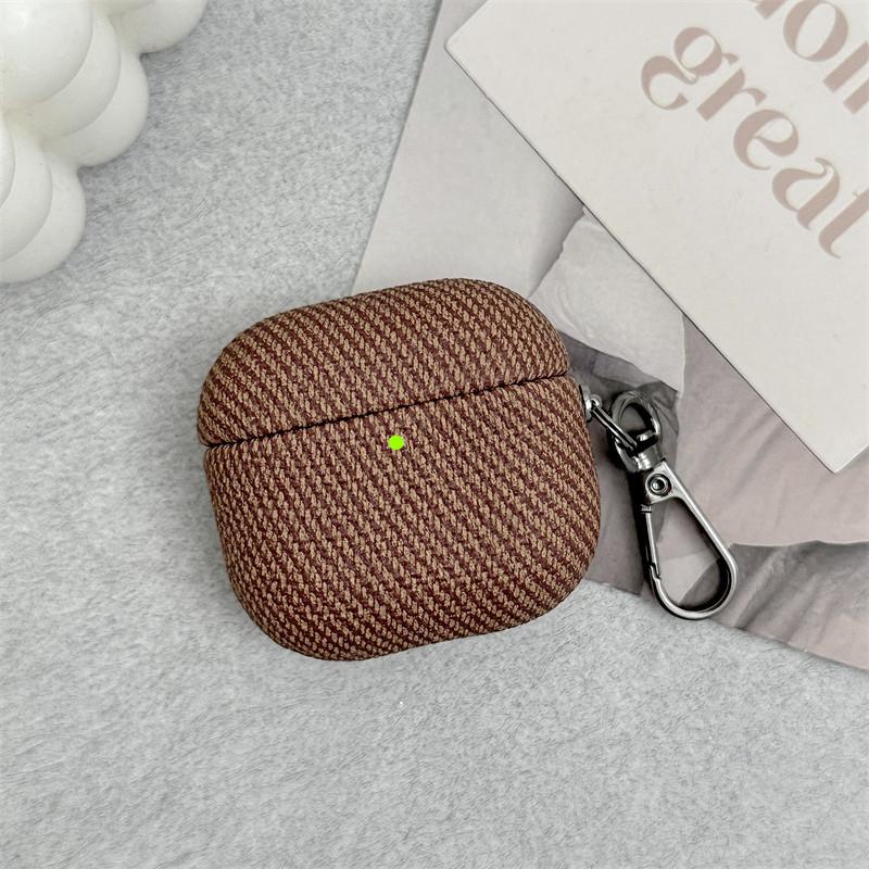 Niche Striped Cloth Pattern Is Suitable for AirPods1 Earphone Cover Creative Pro Second Generation Anti-drop Hard Case 1st Generation New Pro1