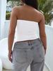 Plus Size Strapless Slim-Fit Tank Top - Solid Color