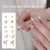 50 Pièces Alliage Creux Papillon Décoration Nail Art Or Argent Métal Charms Papillon pour Ongles DIY Saint-Valentin Pièces Papillon