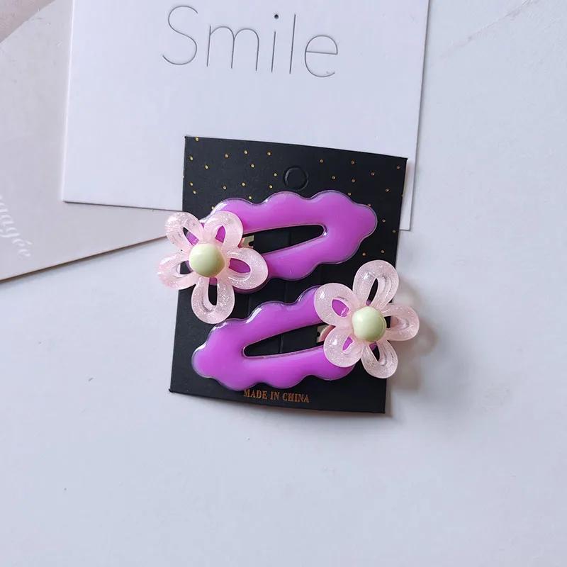 

2 шт. Милые красочные заколки для волос в виде цветка, боковые заколки для волос для женщин, девочек, детей, подарок, аксессуары для волос, головной убор, украшение