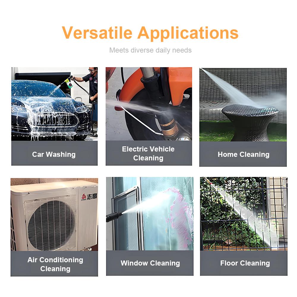 Electric Car Washer High Pressure Washer Handheld Car Wash Machine Copper-Core Motor 2 Sprays for Car Home Garden Floor