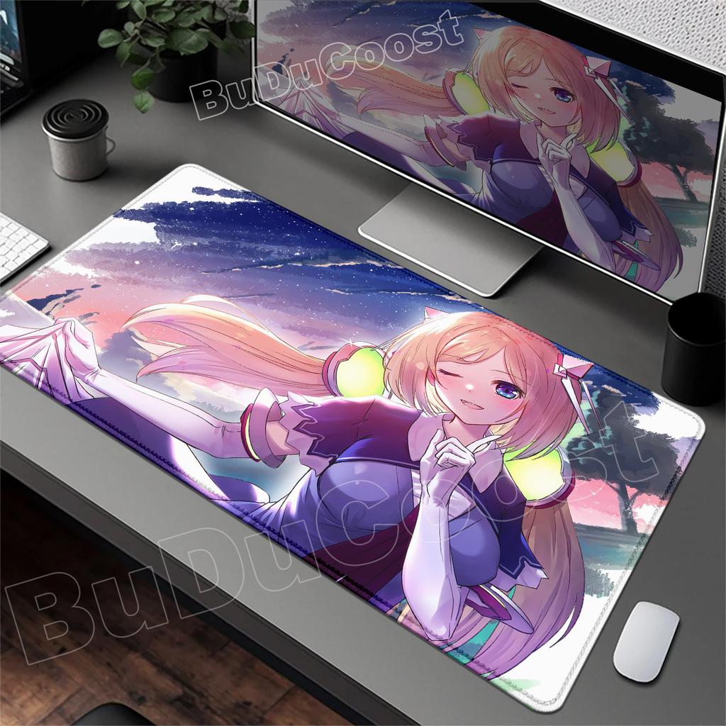 Kawaii Mouse Pad Anime Cute Girl Aki Rosenthal Gamer Computer Desk Mat Keyboard PC Gaming Accessories Mousepad Rubber Anime Girl