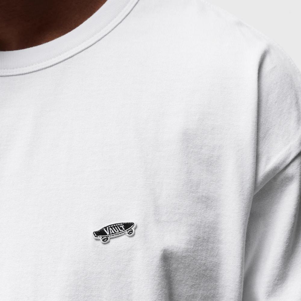 Vans Solid Color Logo Embroidered Pullover Crew Neck Long Sleeve Sweatshirt Men sweatshirt White VN0A5E1LWHT