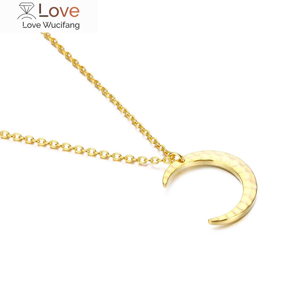 Mote 925 Sterling Sliver Halskjede Half Moon Elegant anheng 2 farger bryllup smykker Jubileumsgave til kvinner (Ne103232 )