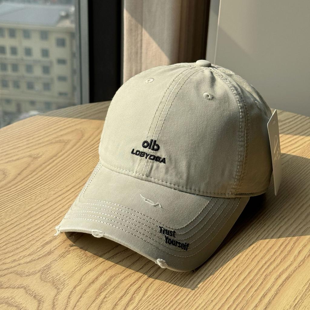 Korean-style Soft-top Simple Trendy Letter Embroidered Baseball Cap for Men and Women, Washed Pure Cotton, Casual and Versatile Duckbill Cap for