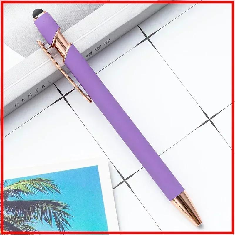 20-200 pens Wholesale Metal Ballpoint Pen Touch Screen Pen Office School Advertising Pen Custom Logo Text Laser Engraving