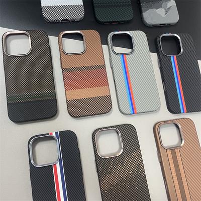 For MagSafe 16Pro Case Carbon Fiber 3D Relief Case for iPhone 16 15 14 13 Pro Max Wireless Charging Alloy Lens PC Magnetic Cover