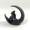 3D Printed Howling Wolf Statue, Wolf On Moon Figurine, Black Wolf Sculpture for Home Office Study Room Desktop Decor