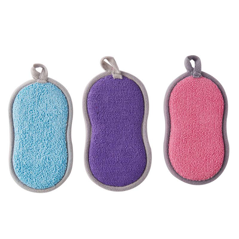 Dual-Sided Kitchen Cleaning Pads: Non-Stick Oil Brush & Steel Wool Sponge for Dishwashing and Household Use