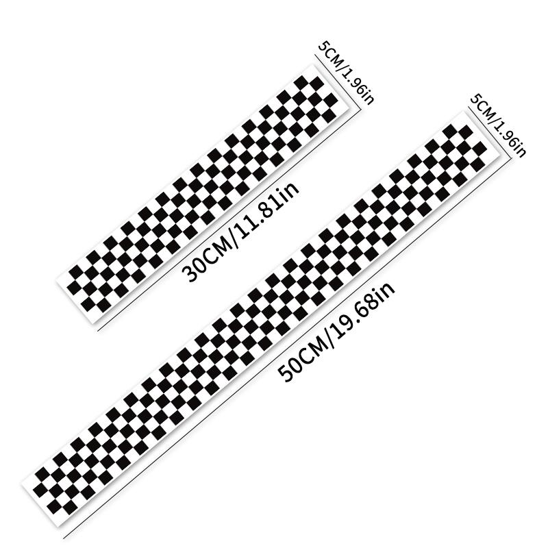 Black and White Checkers Stripe Motorcycle Sticker Waterproof for Refit Motorbike Fuel Tank Helmet Electric Scooter Vinyl Decal
