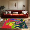 Unique Abstract Area Rug Modern Geometric Floor Mat Living Room Decor Home Accent Carpet Stylish Non-Slip Doormat