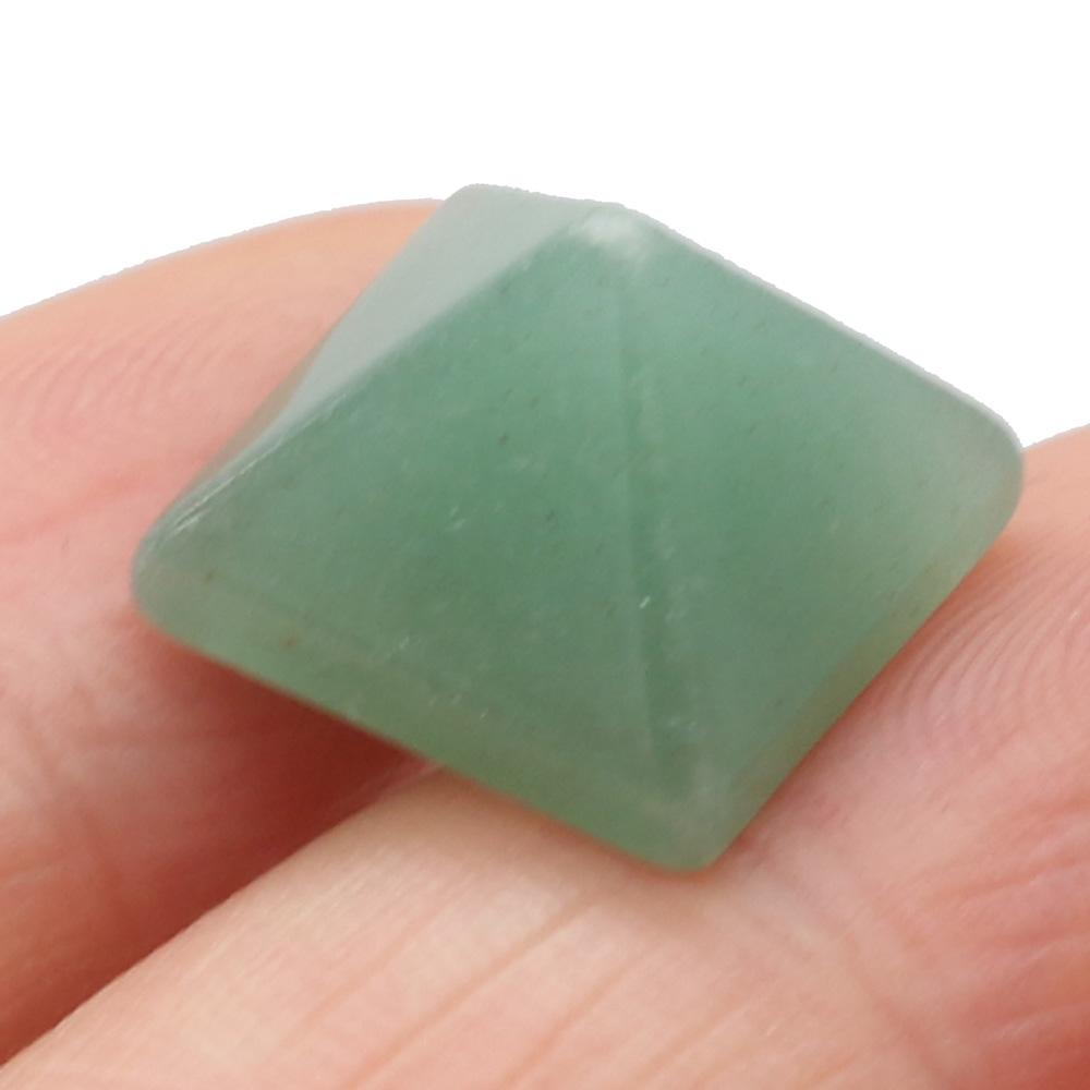 10Pcs Mini Healing Crystal Pyramid Decorative Ornament,Natural Stone with Four Sides Tapered,Reiki Crystal Point Home Decor Jewelry 14x14mm