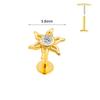 ASTM F136 G23 Titanium Labret Piercing Starfish Earring Stud Bee Leaf Push In CZ Threadless Cartilage 16/18/20G Body Jewelry