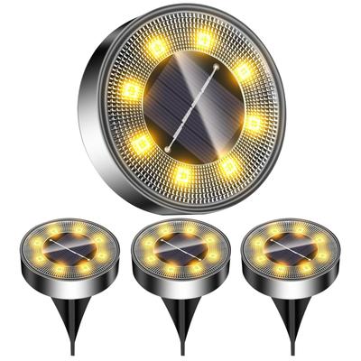 Solar IP68 Underwater Garden Solar Automatic Light Solar Panel Easy Disaster Security Warm High Brightness LED Light, Outdoor, Waterproof, Recessed,