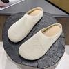 Fashion French Thick-soled Woven Hollow Breathable Closed-toe Soft-soled Slippers for Women New Summer Foot-slippers