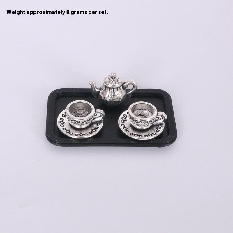 

4Pcs Dollhouse Handmade Miniature Tea Cup Model Simulation Micro Tea Pot Scene Ornaments Diy Decorative Accessories A2