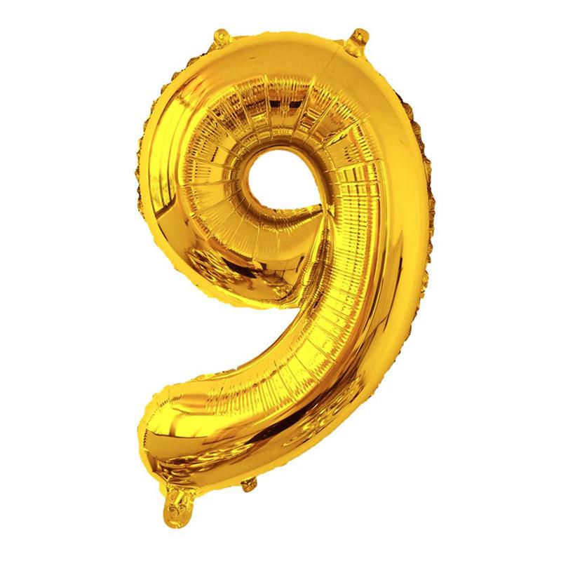 32-inch Gradient Gold/Silver/Rose Gold Number Foil Balloon (US Version)